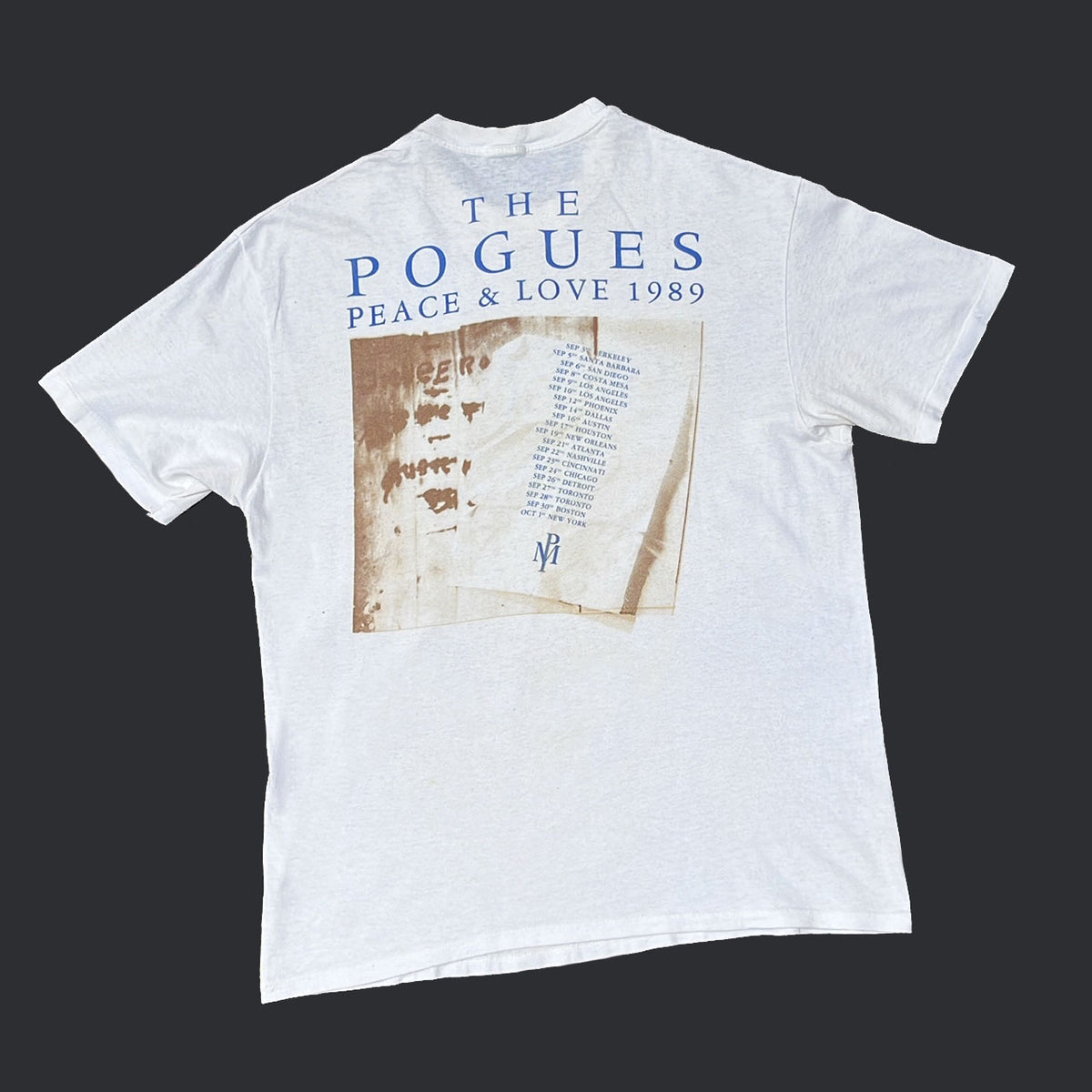 THE POGUES 'PEACE & LOVE' 89 T-SHIRT – Temple of Nostalgia