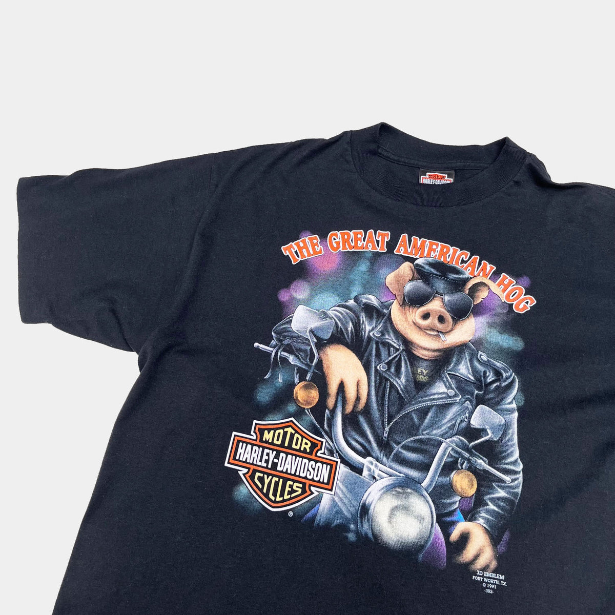 HARLEY-DAVIDSON HOG 3D EMBLEM 91 T-SHIRT – Temple of Nostalgia