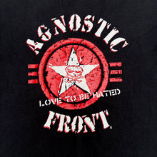 Load image into Gallery viewer, AGNOSTIC FRONT &#39;LOVE TO BE HATED&#39; 90&#39;S T-SHIRT