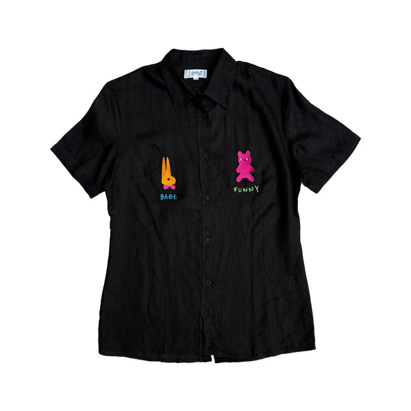 JC DE CASTELBAJAC 90'S S/S LINEN SHIRT
