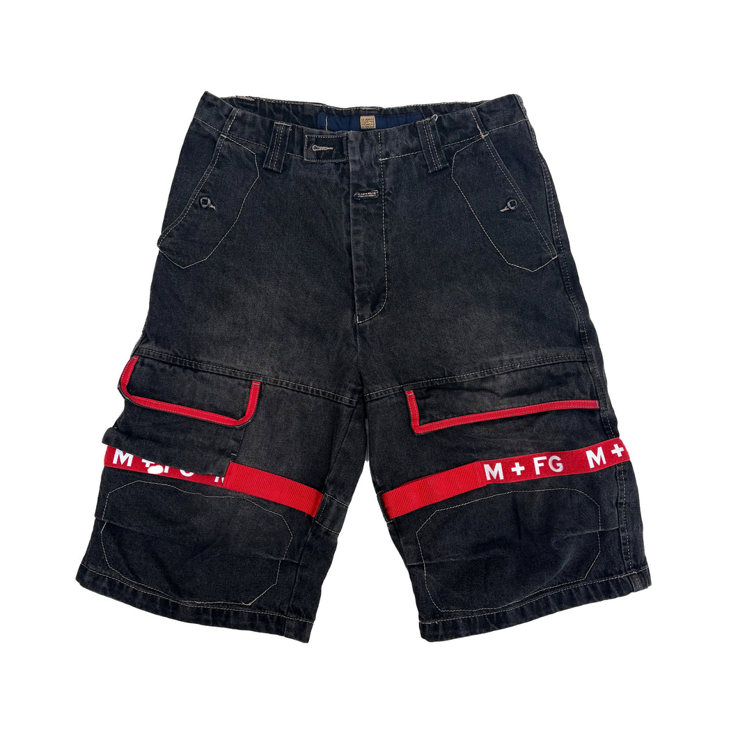 GIRBAUD Y2K W32 STRAP BAGGY JEAN SHORTS