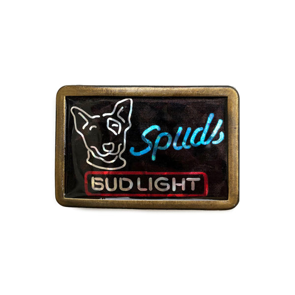 BUD LIGHTS 'SPUDS MACKENZIE' 80'S BELT BUCKLE