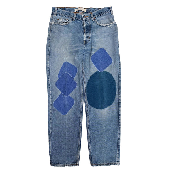 GAP 1990'S W34 L29 PATCHED DENIM JEANS