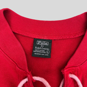 POLO RALPH LAUREN 90'S LACE UP COLLAR SWEATSHIRT