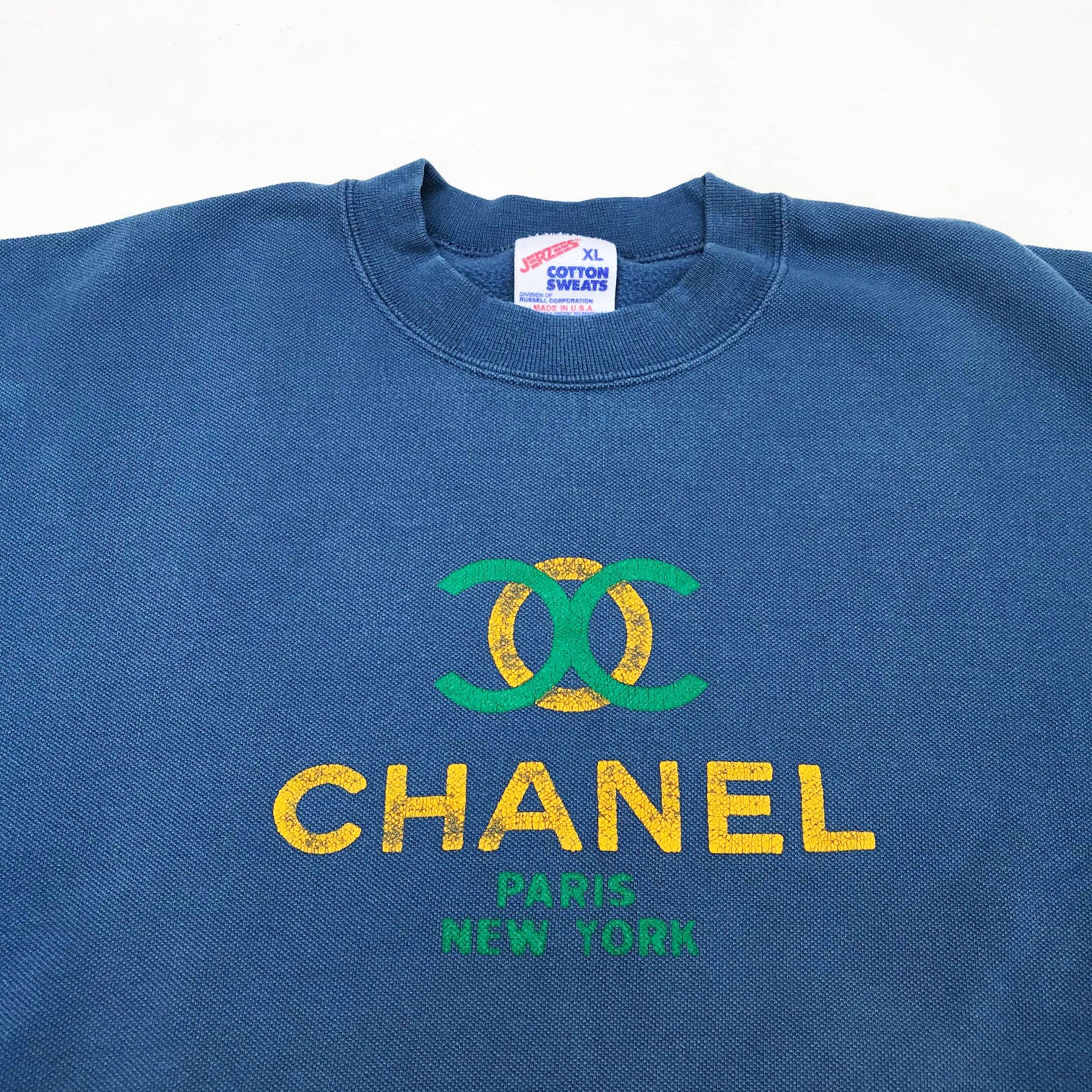 Vintage Bootleg Chanel Blue / Gold Sweatshirt (Size XL) — Roots